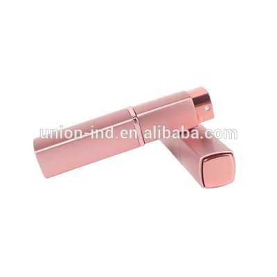 Pink color refillable twist up perfume atomiser glass bottle